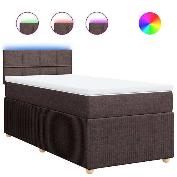 vidaXL Sommier à lattes de lit avec matelas Marron foncé 80x200 cm
