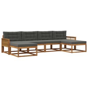 vidaXL Ensemble de canapés d'extérieur 6 pc Naturel et Anthracite