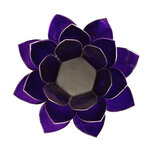 Porte bougie fleur de lotus violet et argent 7 ème chakra