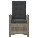 vidaXL Chaises inclinables de jardin lot de 2 et coussins gris rotin
