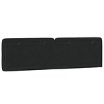 vidaXL Coussin de tête de lit noir 180 cm velours