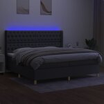 vidaXL Sommier à lattes de lit matelas LED Gris foncé 200x200 cm Tissu
