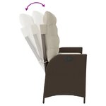 vidaXL Banc inclinable de jardin avec coussins marron résine tressée