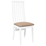vidaXL Chaises à manger coussins 2 Pièces blanc bois massif caoutchouc