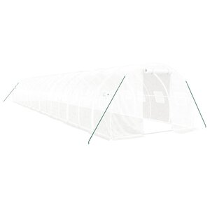 vidaXL Serre avec cadre en acier blanc 48 m² 16x3x2 m