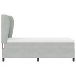 vidaXL Lit à ressorts avec matelas Gris clair 190 x 90 cm Polyester