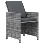 vidaXL Ensemble à manger de jardin coussins 17 Pièces Résine tressée Gris