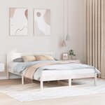 vidaXL Cadre de lit Blanc Bois de pin massif 160 x 200 cm Durable