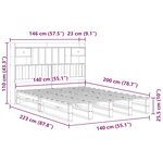 vidaXL Lit bibliothèque sans matelas cire marron 140x200 cm pin massif