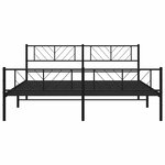 vidaXL Cadre de lit métal sans matelas avec pied de lit noir 193x203cm
