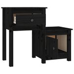 vidaXL Table de chevet Noir 79 5x38x65 5 cm Bois de pin massif