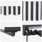 vidaXL Cadre de store manuel avec LEDs Anthracite et blanc 3 5 x 2 5 m