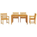 vidaXL Ensemble de salle à manger pour jardin 5 Pièces Marron