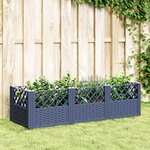 vidaXL Jardinière avec piquets bleu gris 123 5x43 5x43 5 cm PP
