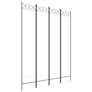 vidaXL Cloison de séparation 4 panneaux Blanc 160x200 cm Tissu
