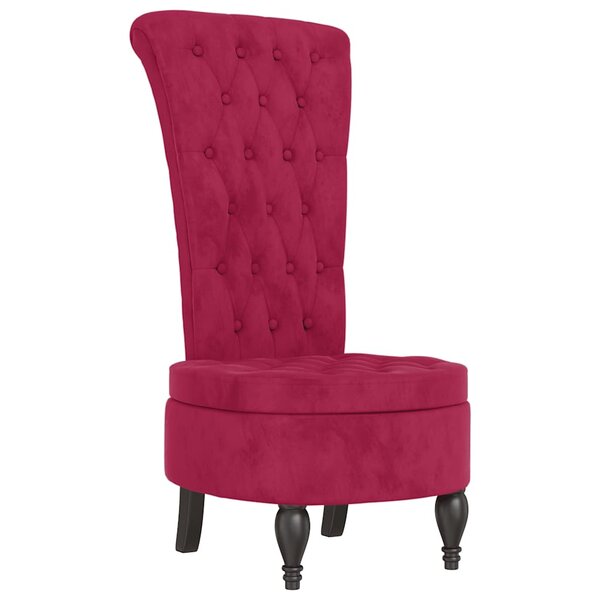 vidaXL Chaise à dossier haut rouge bordeaux conception de bouton