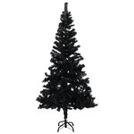 vidaXL Arbre de Noël artificiel pré-éclairé et boules noir 240 cm PVC