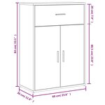 vidaXL Buffets 2 Pièces sonoma gris 60x30x84 cm bois d'ingénierie