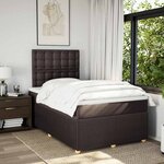 vidaXL Sommier à lattes de lit et matelas marron foncé 120x190cm tissu