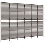 vidaXL Cloison de séparation 6 panneaux marron résine tressée