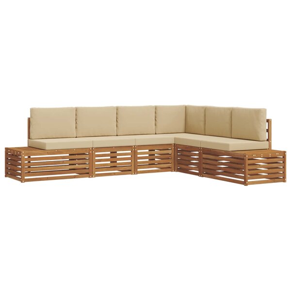 vidaXL Ensemble de canapés d'extérieur avec coussin Naturel et Beige
