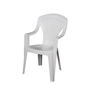 Lot de 4 Fauteuils de jardin monobloc empilable Capri - 56 x 58 x 90 cm - Blanc