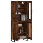 vidaXL Buffet haut Chêne fumé 69 5x34x180 cm Bois d'ingénierie