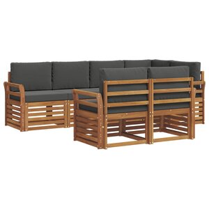 vidaXL Ensemble de canapé d'angle 7 Pièces Naturel et Anthracite