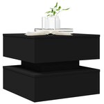 vidaXL Table basse avec lumières LED noir 50x50x40 cm