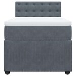 vidaXL Sommier à lattes de lit et matelas Gris foncé 90x200 cm Velours