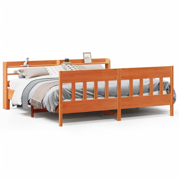vidaXL Cadre de lit sans matelas cire marron 180x200cm bois pin massif