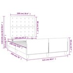 vidaXL Cadre de lit sans matelas marron foncé 120x190 cm tissu