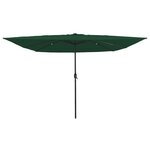 vidaXL Parasol de jardin carré avec lumières LED 295x245 cm Vert