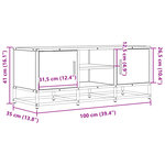 vidaXL Meuble TV chêne sonoma 100x35x41 cm bois d'ingénierie et métal