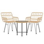vidaXL Ensemble à manger de jardin 3 Pièces Résine tressée