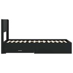 vidaXL Cadre de lit avec rangement et tête de lit Noir 75 x 190 cm