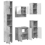 vidaXL Ensemble de mobilier de salle de bain 5 Pièces Gris béton