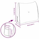 vidaXL Coussin de Dos Marron 60 x 24 x 50 cm tissu