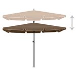 vidaXL Parasol de jardin avec mât 210x140 cm Taupe