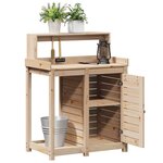 vidaXL Table de rempotage et étagères 82 5x50x109 5 cm bois massif pin