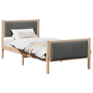vidaXL Cadre de lit avec tête de lit marron et gris foncé 90 x 190 cm