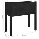 vidaXL Jardinière Noir 70x31x70 cm Bois de pin massif