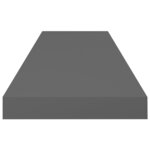 vidaXL Étagère murale flottante Gris brillant 80x23 5x3 8 cm MDF