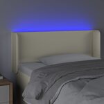 vidaXL Tête de lit à LED Crème 103x16x78/88 cm Similicuir