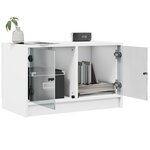 vidaXL Meuble TV avec portes en verre blanc 68x37x42 cm