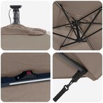vidaXL Parasol banane à mât déporté Taupe 294 x 200 x 254 cm