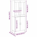 vidaXL Buffet avec Cabinet Mur en Bois Ancien en Bois Aggloméré