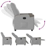 vidaXL Fauteuil inclinable électrique gris nuage tissu