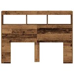 vidaXL Armoire tête de lit avec LED vieux bois 140x17x102 cm