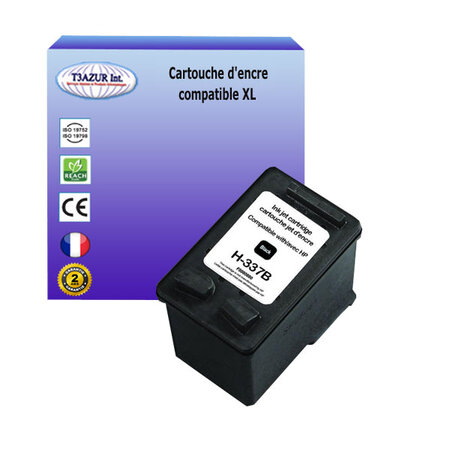 Cartouche compatible avec HP DeskJet 6940, 6943, 6980, 6983, D4160, D4163 remplace HP 337 (C9364EE) Noire 18ml - T3AZUR